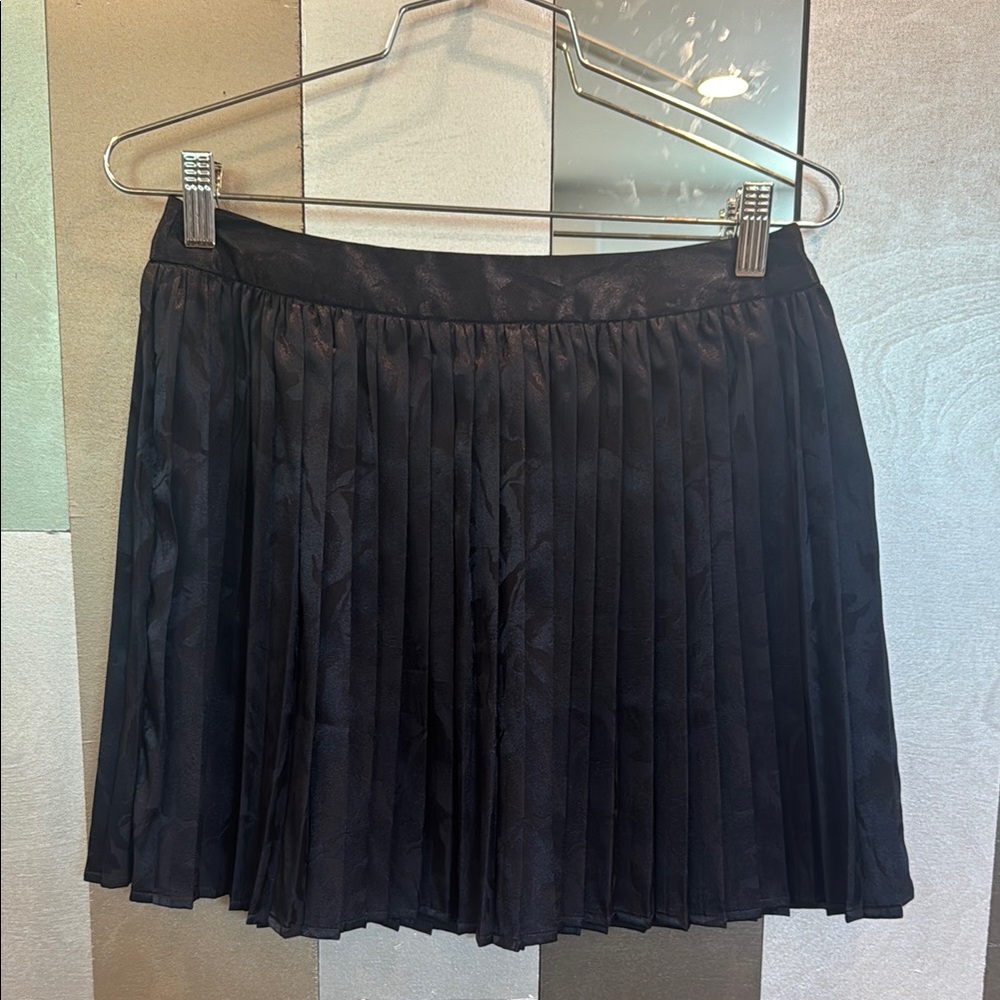 Lucca Couture Black Pleated Mini Skater Skirt